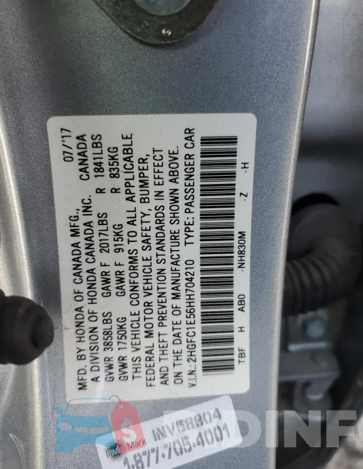 2HGFC1E56HH704210 Photo# 12