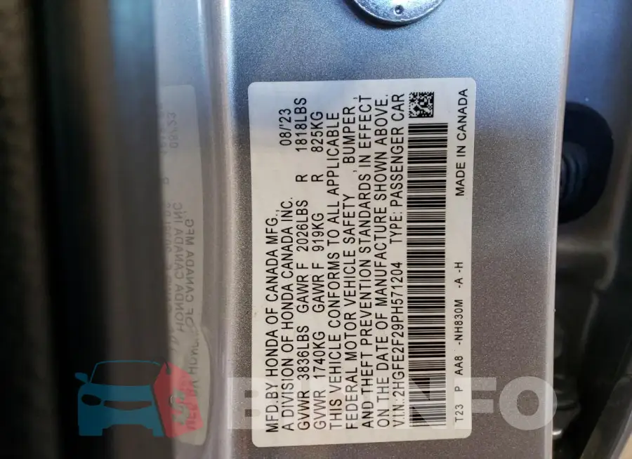 2HGFE2F29PH571204 Photo# 12