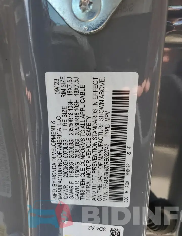 7FARS6H87RE022742 Photo# 13