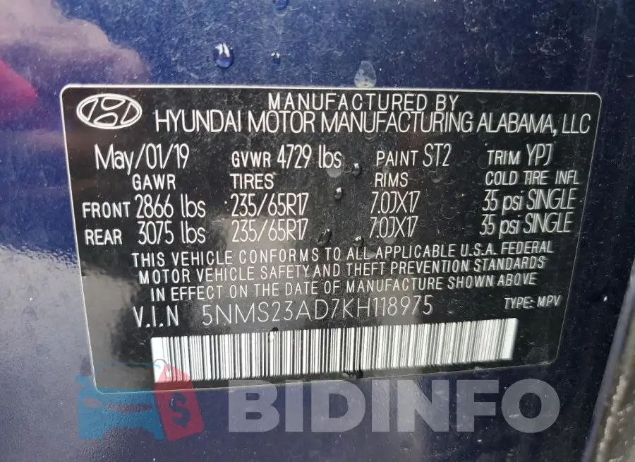 5NMS23AD7KH118975 Photo# 12