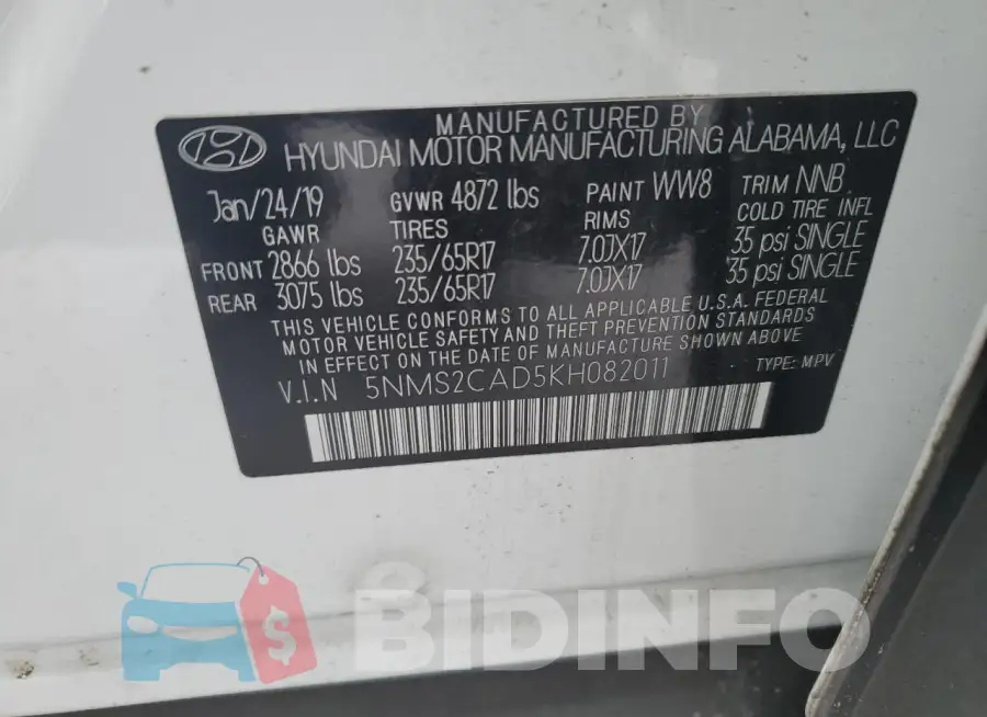 5NMS2CAD5KH082011 Photo# 13