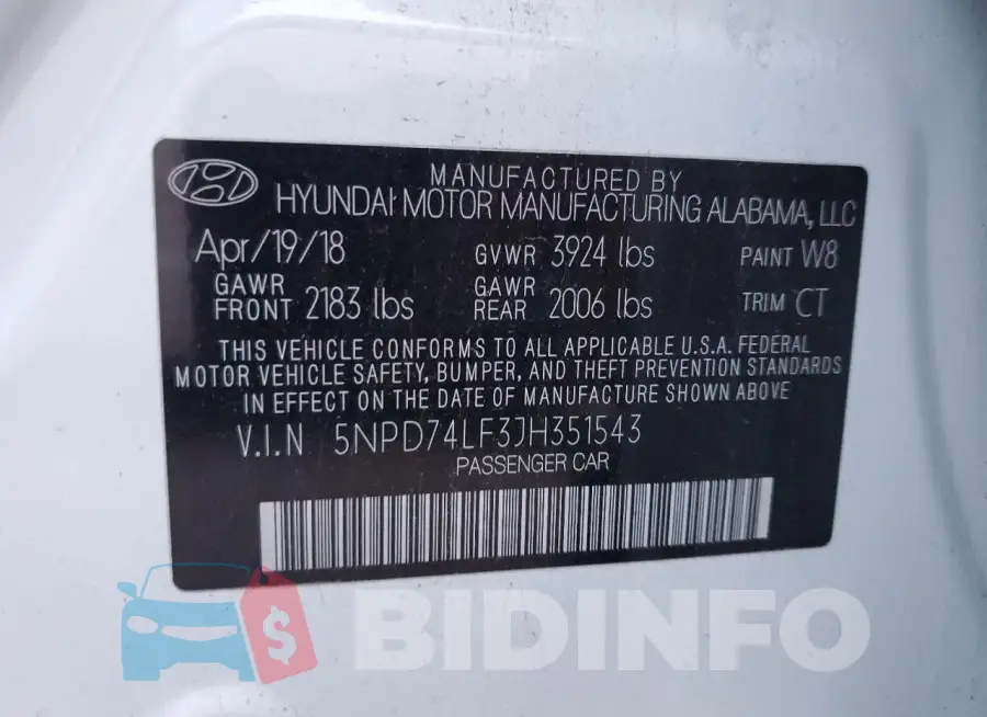 5NPD74LF3JH351543 Photo# 12