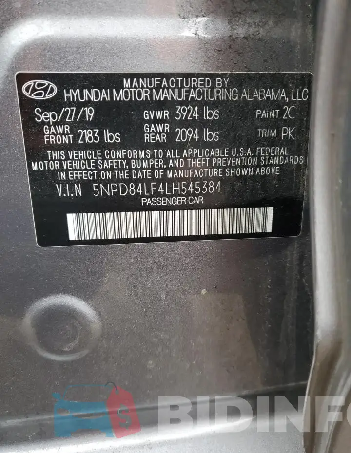5NPD84LF4LH545384 Photo# 12