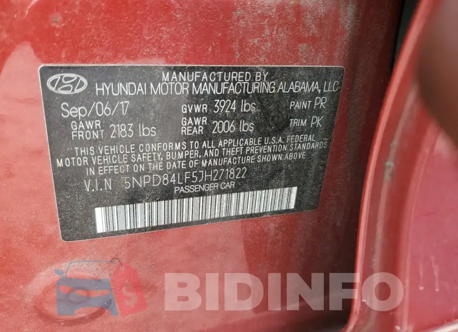 5NPD84LF5JH271822 Photo# 12