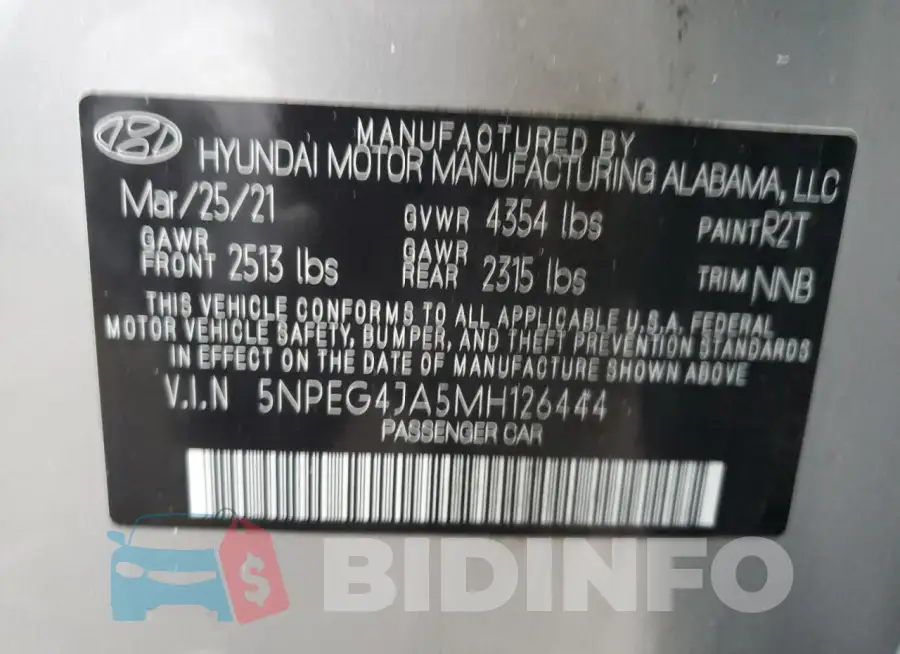 5NPEG4JA5MH126444 Photo# 12