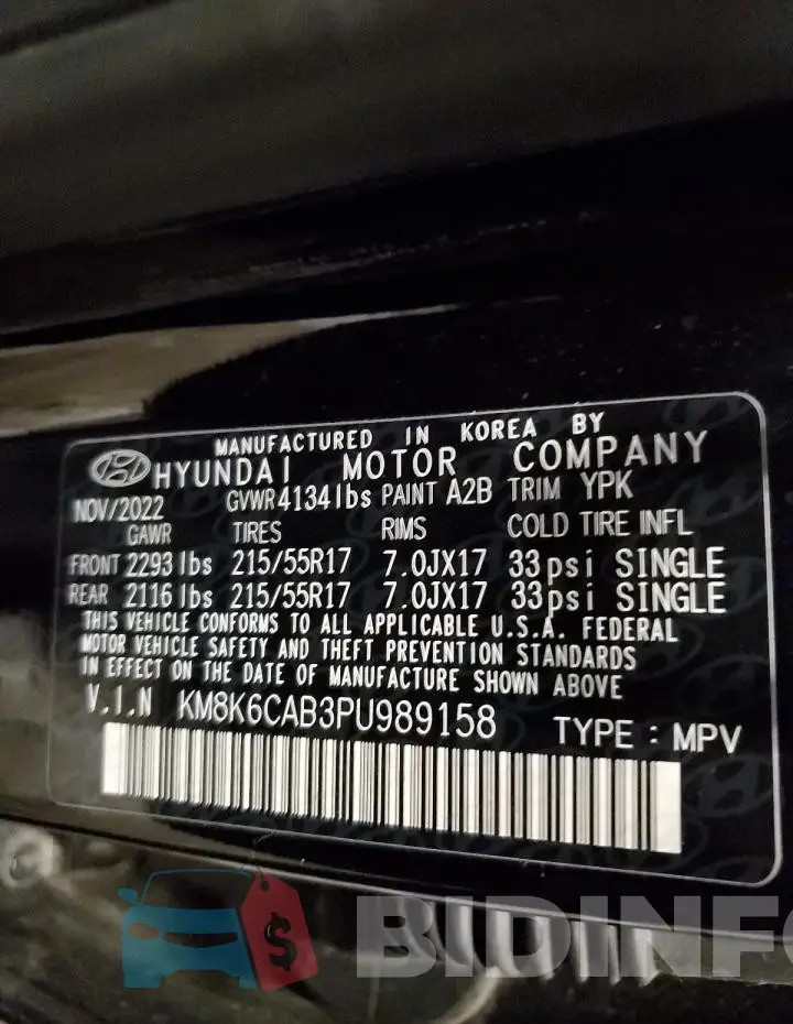 KM8K6CAB3PU989158 Photo# 12