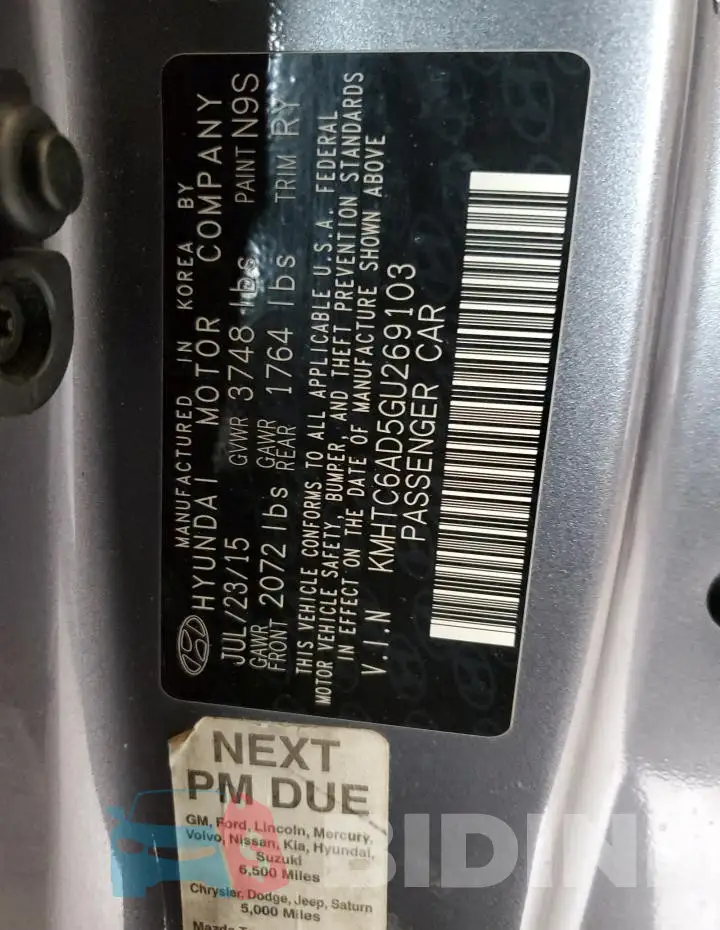 KMHTC6AD5GU269103 Photo# 12