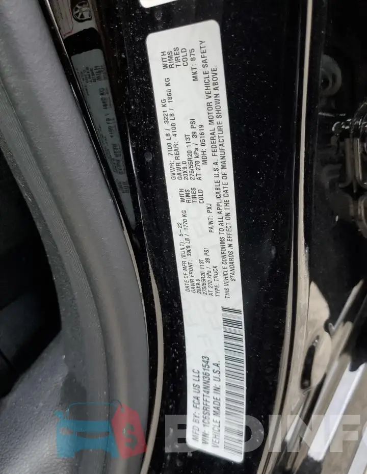 1C6SRFFT4NN361543 Photo# 12