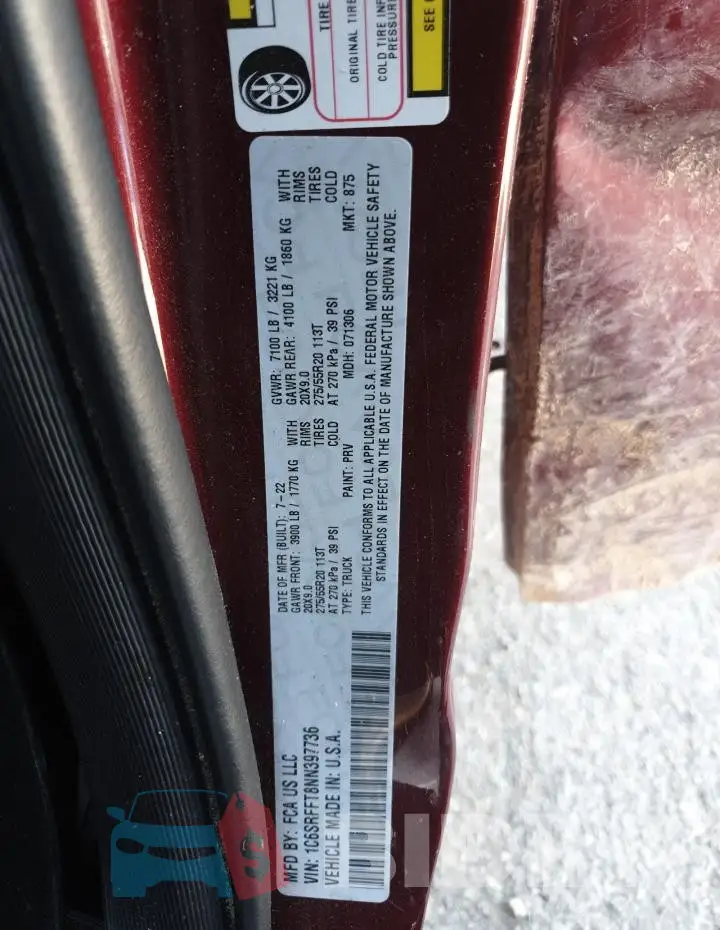 1C6SRFFT8NN397736 Photo# 12