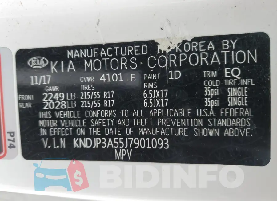 KNDJP3A55J7901093 Photo# 13