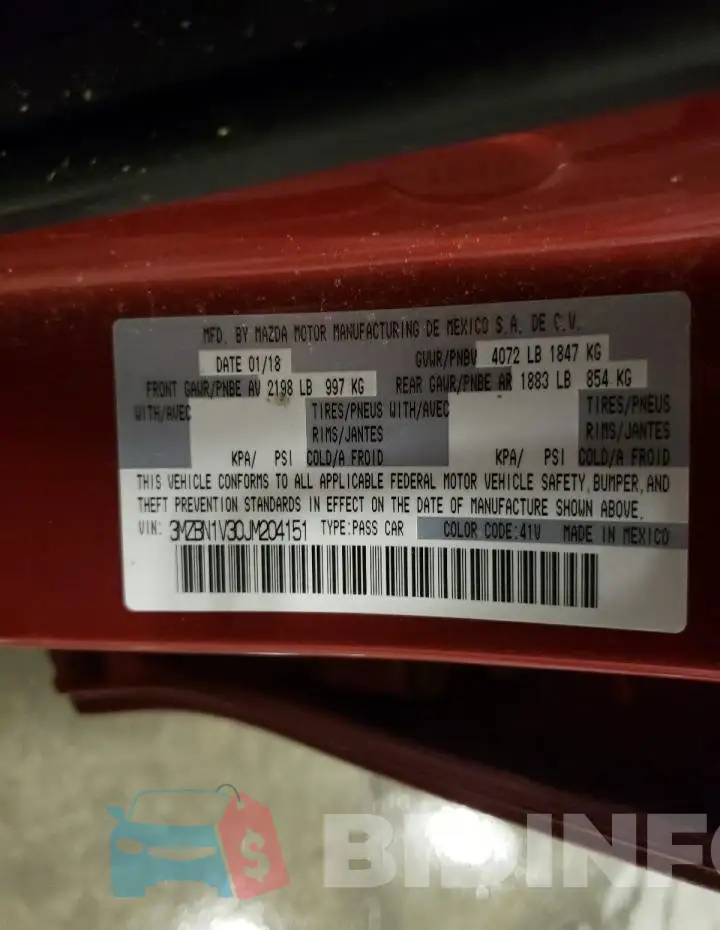 3MZBN1V30JM204151 Photo# 12