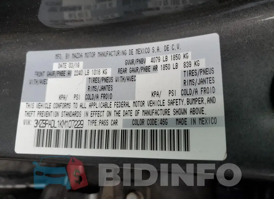3MZBPADL1KM107229 Photo# 13