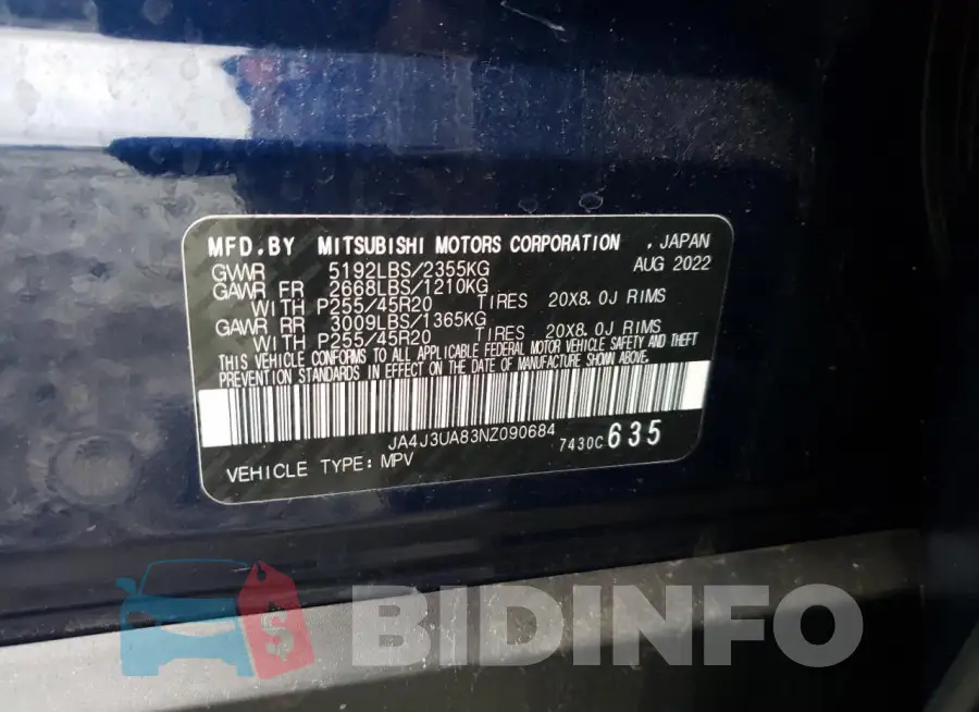 JA4J3UA83NZ090684 Photo# 13