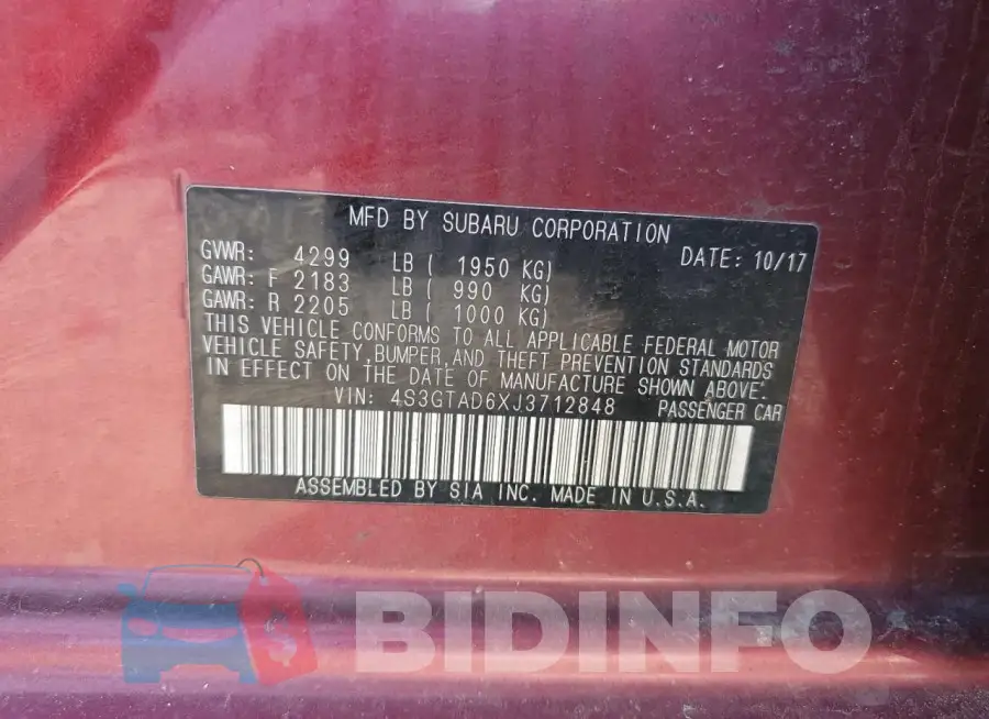 4S3GTAD6XJ3712848 Photo# 13