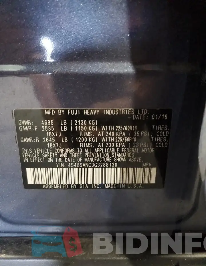 4S4BSANC3G3288130 Photo# 12