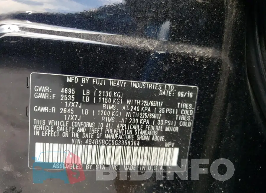 4S4BSBCC5G3358364 Photo# 12