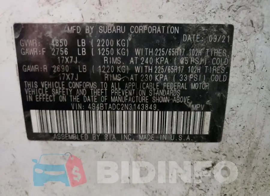 4S4BTADC2N3143849 Photo# 12