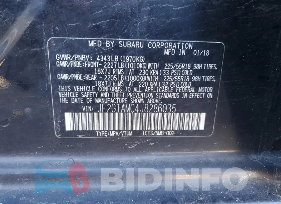 JF2GTAMC4J8286035 Photo# 14