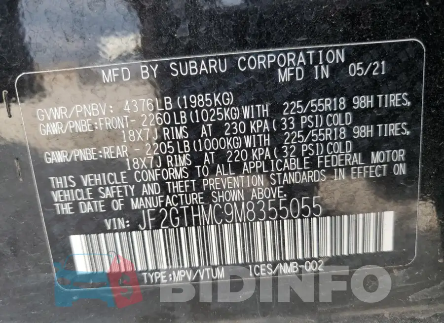 JF2GTHMC9M8355055 Photo# 14