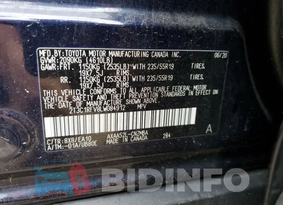 2T3C1RFV8LW084912 Photo# 12
