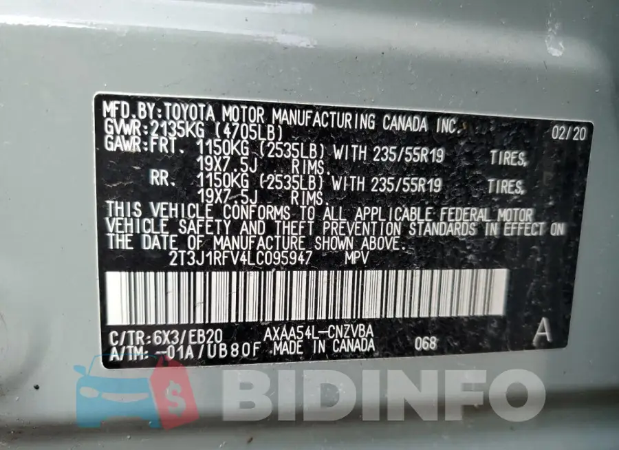 2T3J1RFV4LC095947 Photo# 13