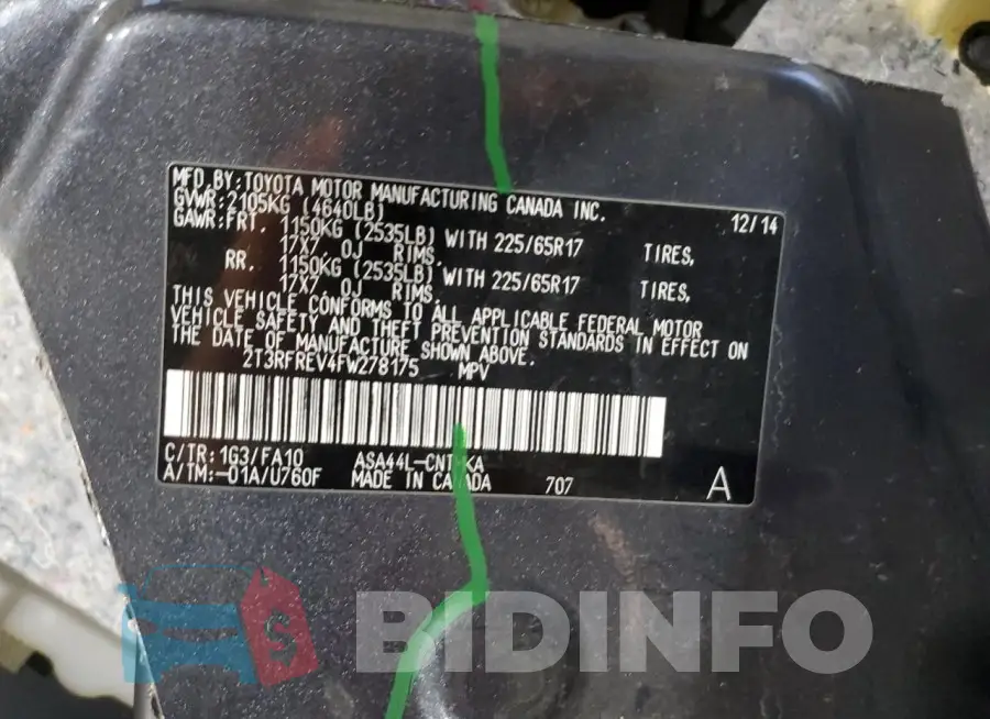 2T3RFREV4FW278175 Photo# 13
