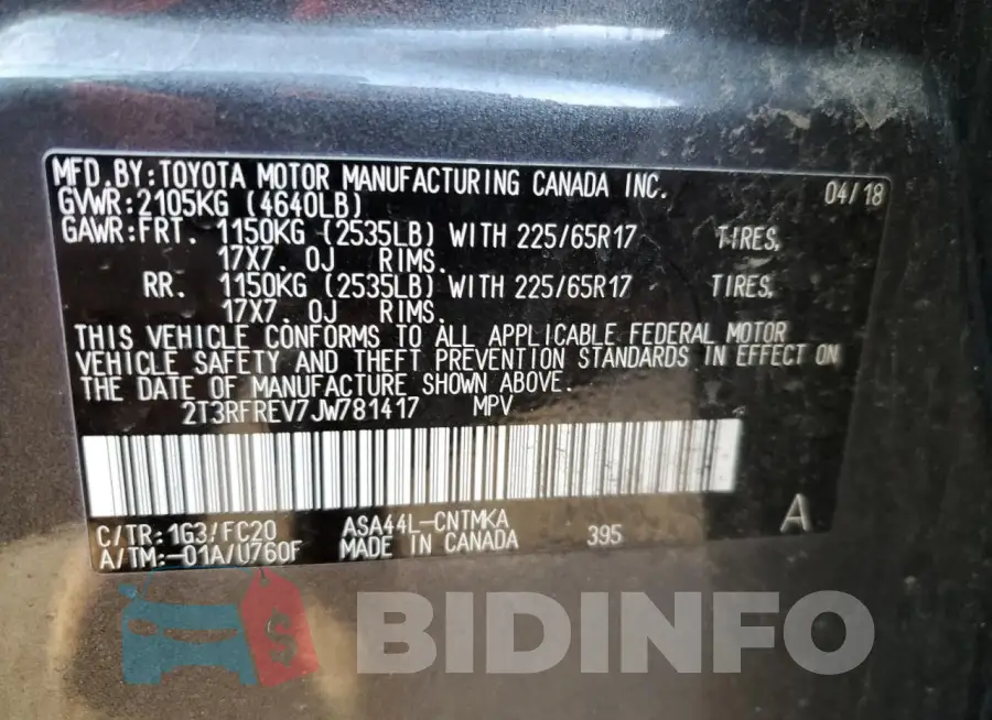 2T3RFREV7JW781417 Photo# 13