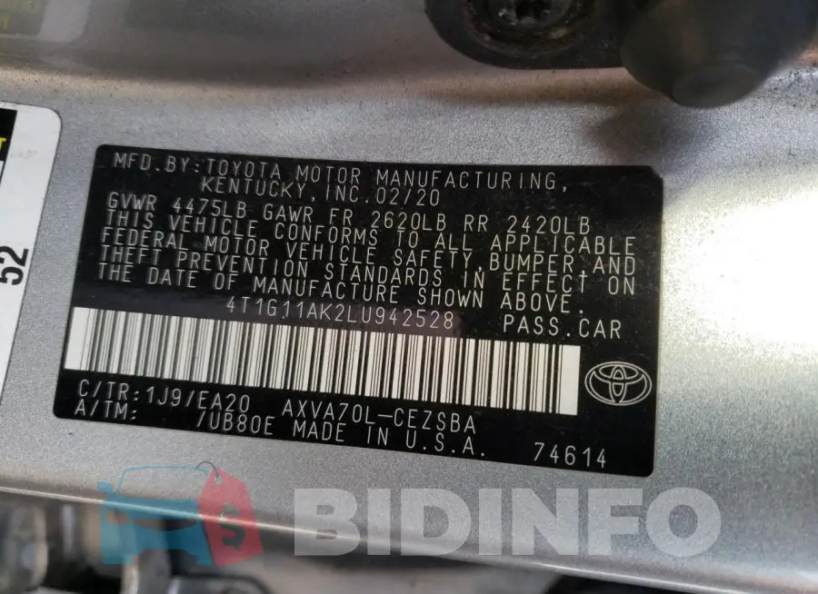 4T1G11AK2LU942528 Photo# 12