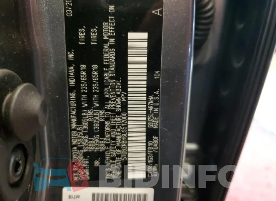 5TDBZRBH6LS512000 Photo# 13
