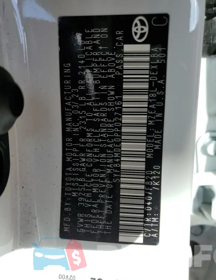 5YFB4MDE0PP027161 Photo# 12