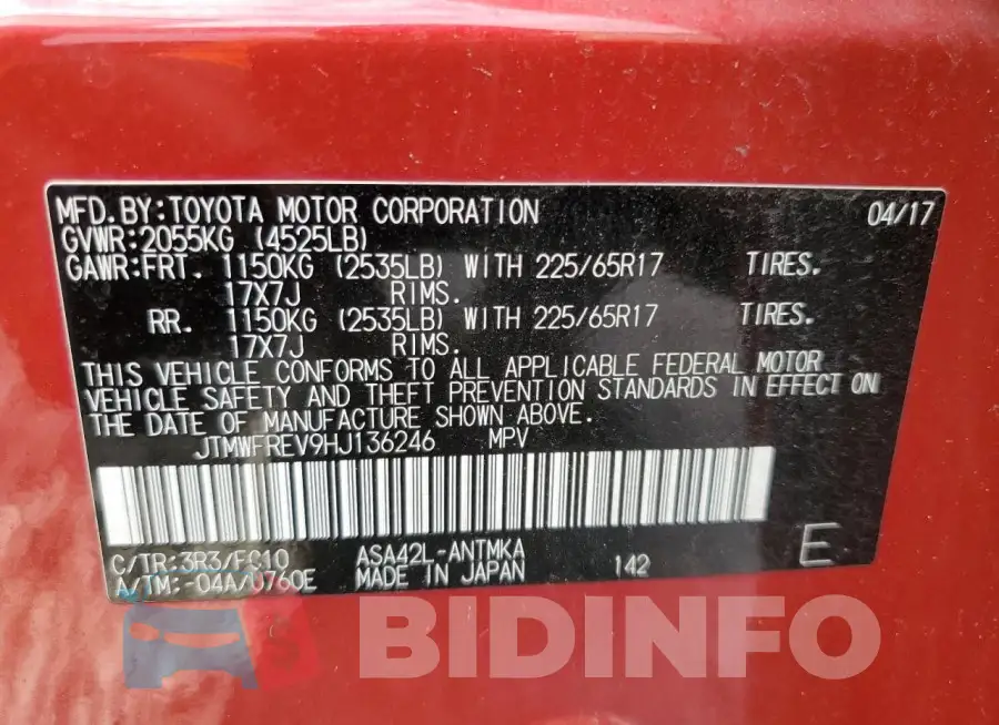 JTMWFREV9HJ136246 Photo# 12