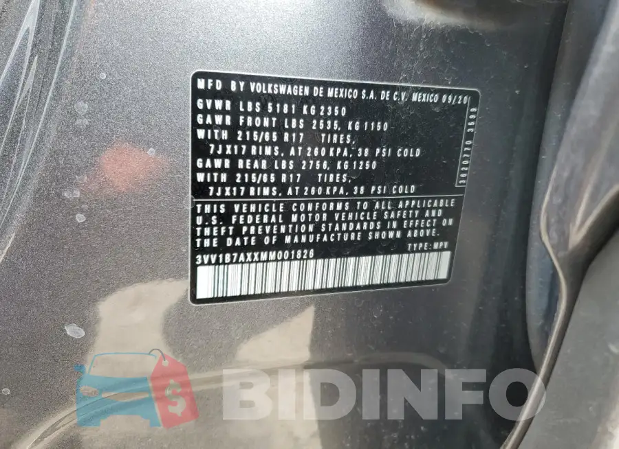 3VV1B7AXXMM001826 Photo# 13