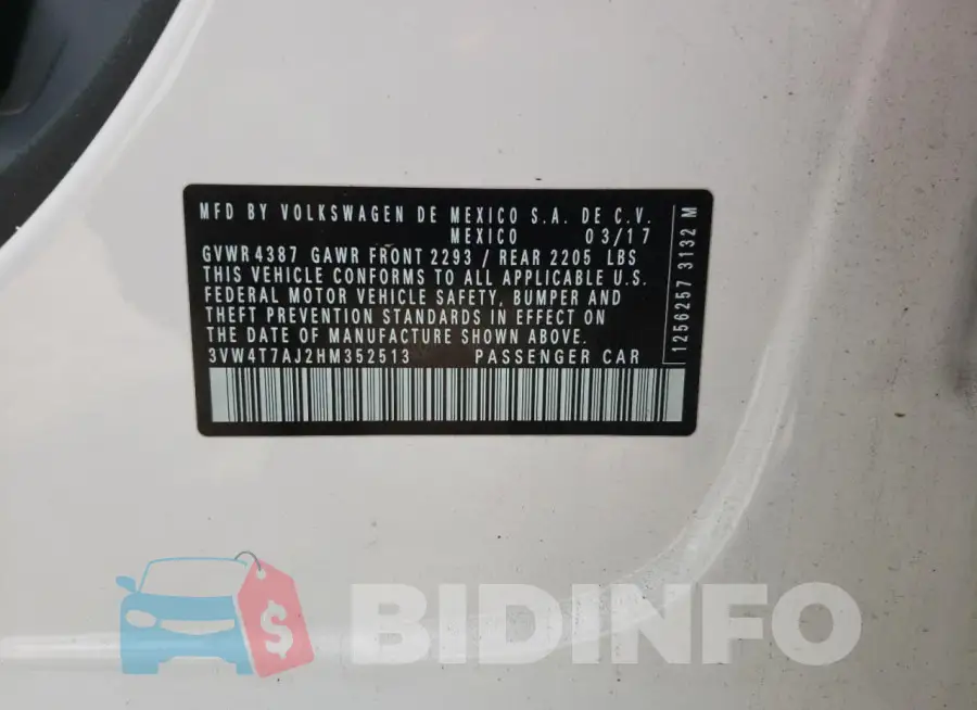 3VW4T7AJ2HM352513 Photo# 12