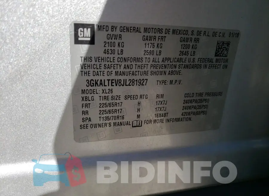 3GKALTEV8JL281927 Photo# 12