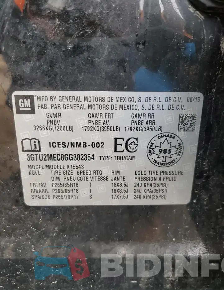 3GTU2MEC8GG382354 Photo# 12