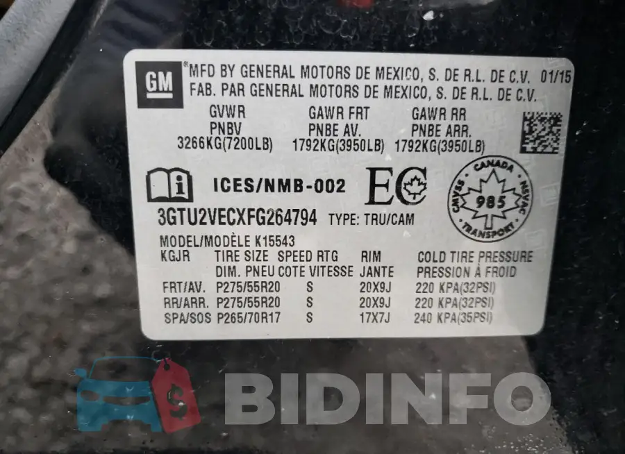 3GTU2VECXFG264794 Photo# 12