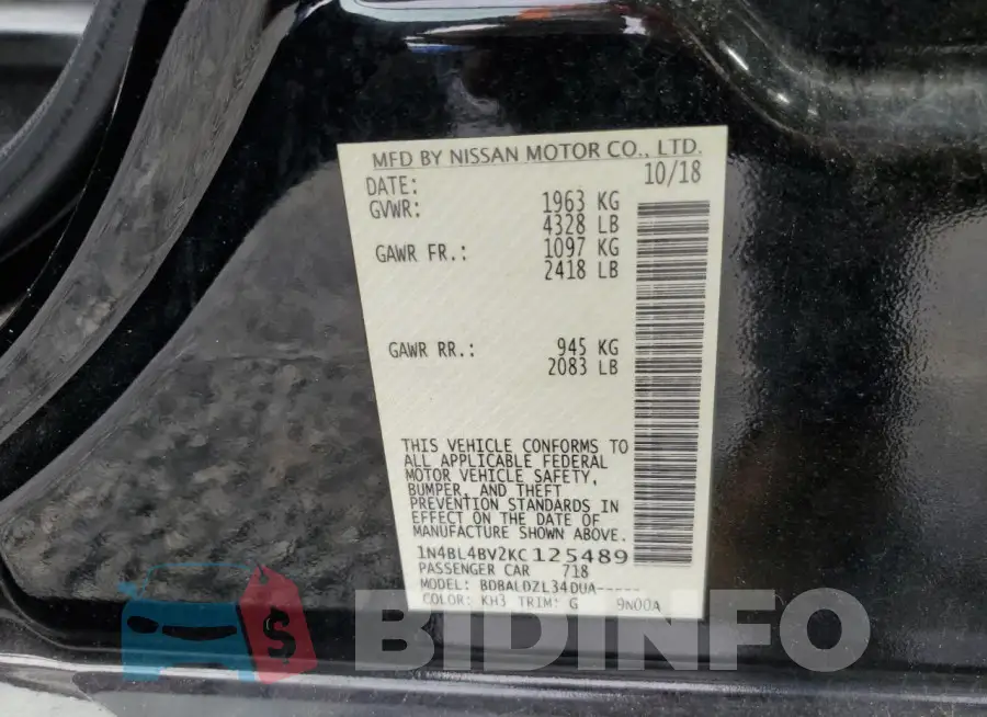 1N4BL4BV2KC125489 Photo# 12