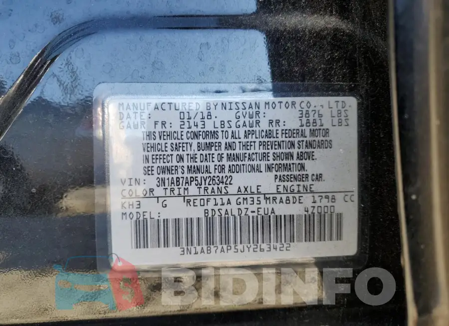 3N1AB7AP5JY263422 Photo# 12