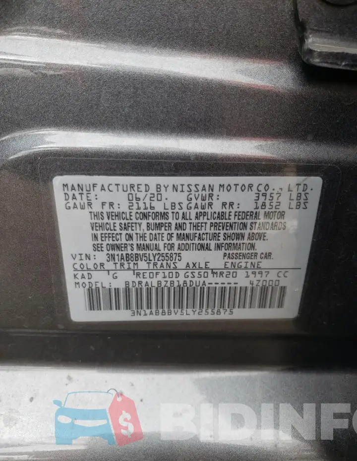 3N1AB8BV5LY255875 Photo# 12