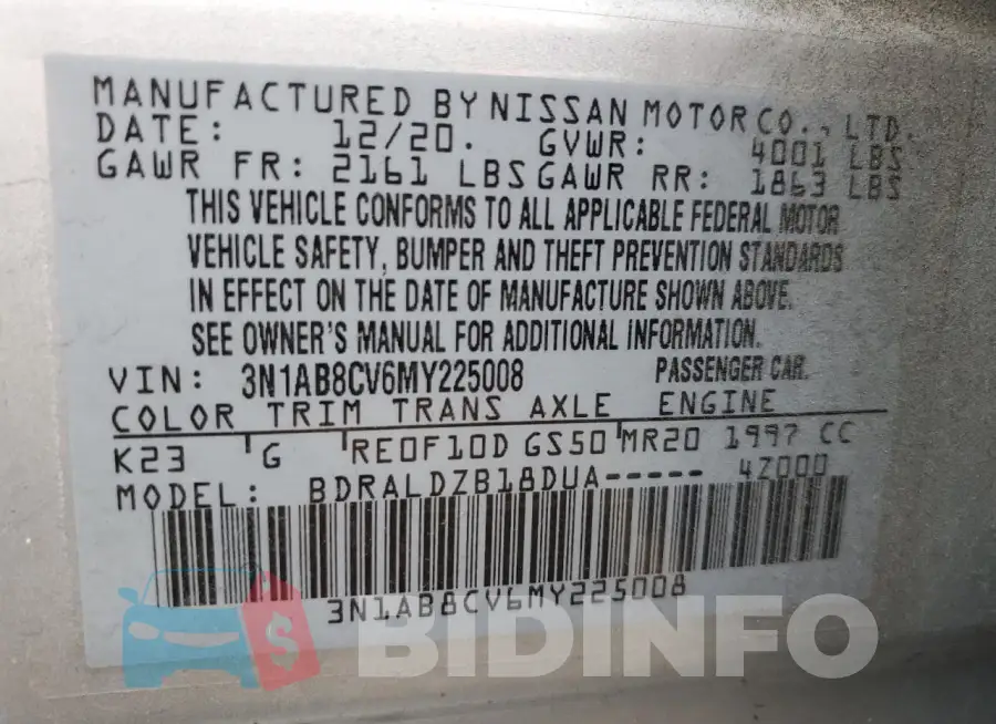 3N1AB8CV6MY225008 Photo# 12