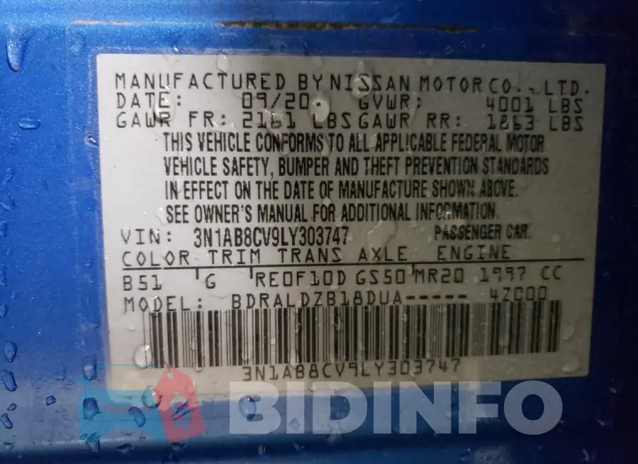 3N1AB8CV9LY303747 Photo# 13