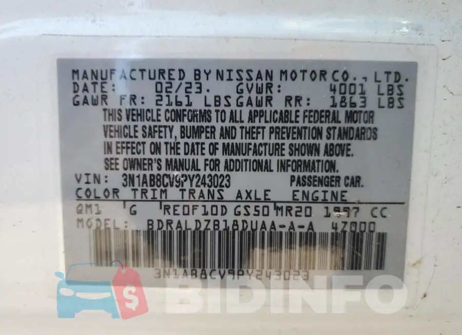3N1AB8CV9PY243023 Photo# 12