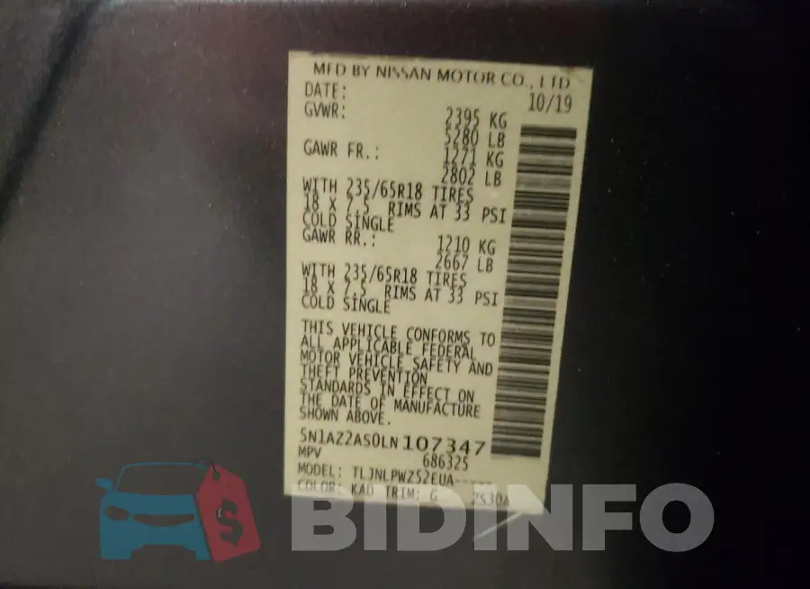 5N1AZ2AS0LN107347 Photo# 13
