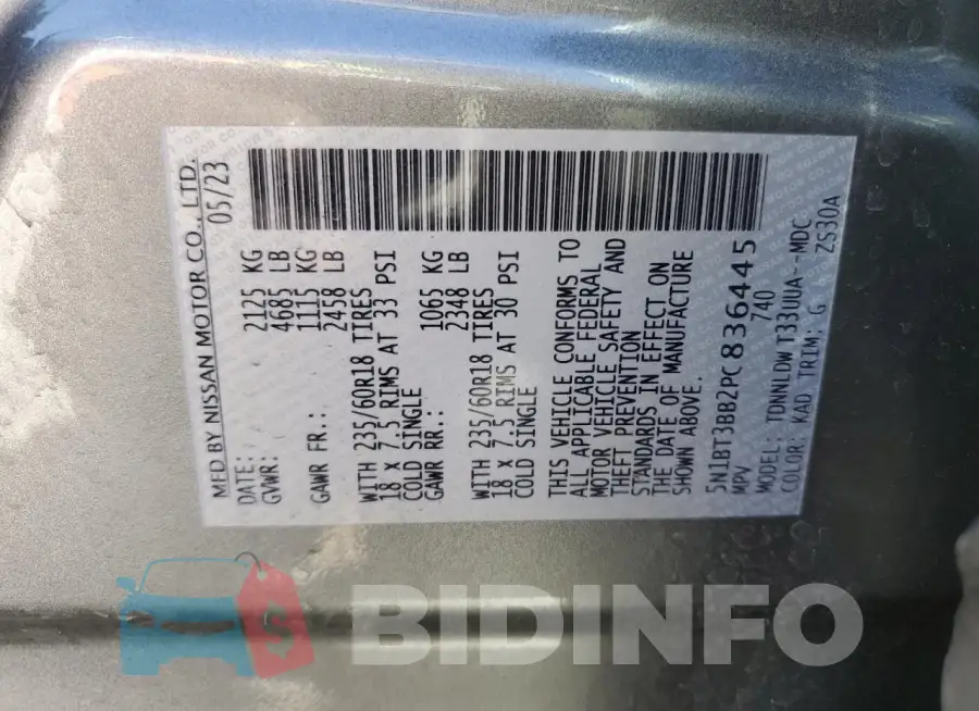 5N1BT3BB2PC836445 Photo# 13