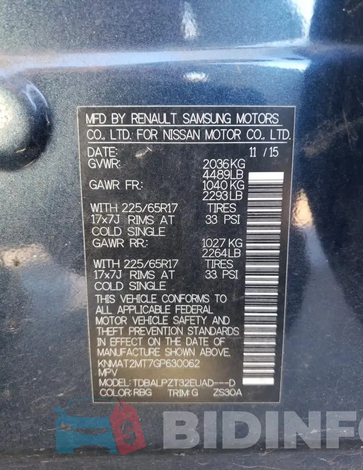 KNMAT2MT7GP630062 Photo# 14