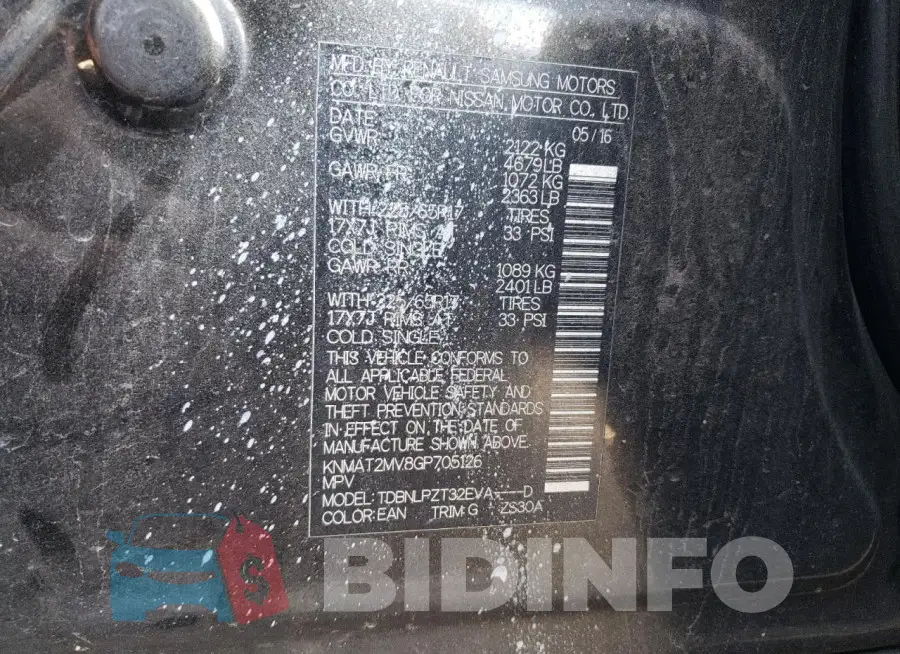 KNMAT2MV8GP705126 Photo# 14