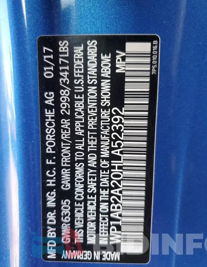 WP1AB2A20HLA52392 Photo# 12