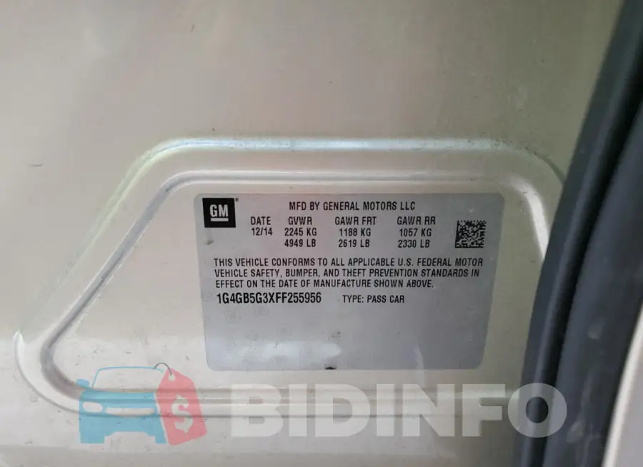 1G4GB5G3XFF255956 Photo# 12