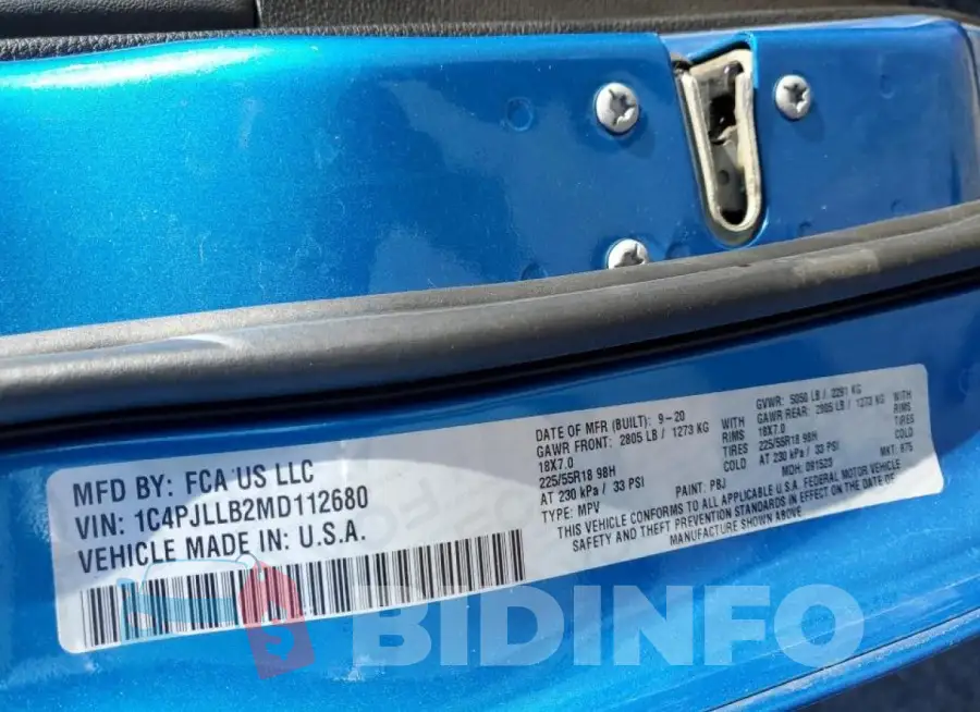1C4PJLLB2MD112680 Photo# 13