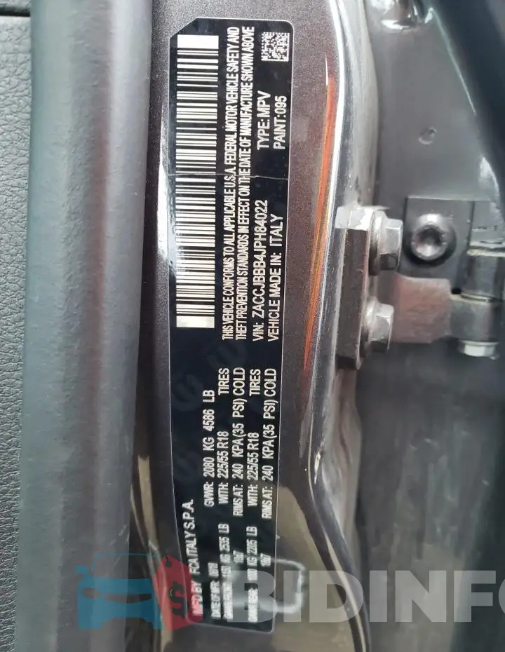 ZACCJBBB4JPH84022 Photo# 13